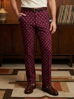 Swagger RARE Geometric Diamond Pants Retro Hippie Mod Disco Vintage 70s Trousers